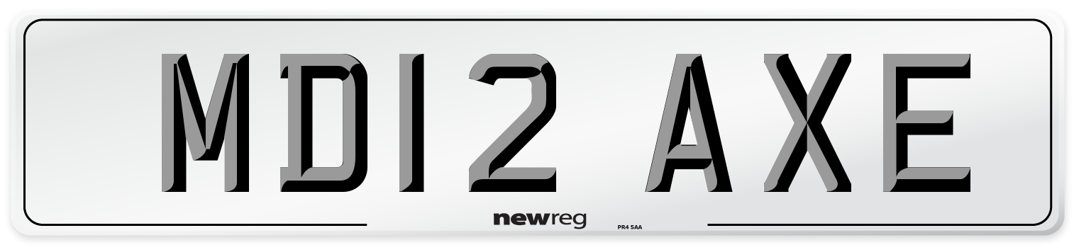 MD12 AXE Number Plate from New Reg